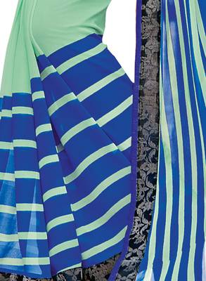 multicolor printed georgette saree with blouse 4