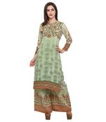 olive  georgette stitched kurti