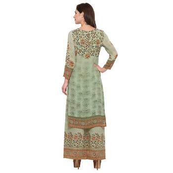olive  georgette stitched kurti 3