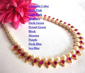 Dark Pink Pearl Necklace 1