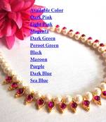 Dark Pink Pearl Necklace