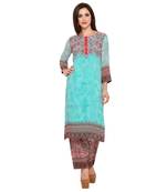 turquoise  georgette stitched kurti