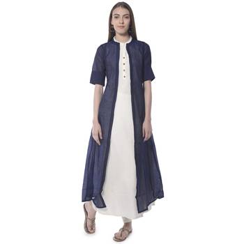 Blue plain silk kurtas-and-kurtis 1