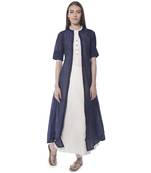 Blue plain silk kurtas-and-kurtis