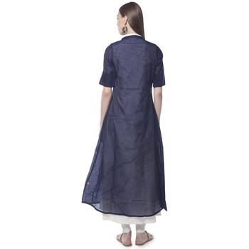 Blue plain silk kurtas-and-kurtis 2