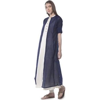 Blue plain silk kurtas-and-kurtis 3