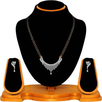 Silver zircon mangalsutra 1