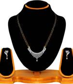 Silver zircon mangalsutra