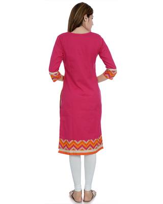Pink embroidered khadi stitched embroidered-kurtis 4