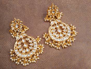 Sabina Kundan Chandbali Earrings 1