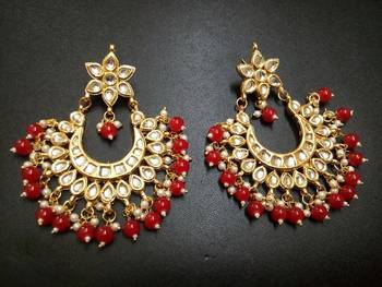 Madiha Red Kundan Chandbali 1