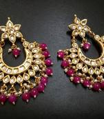 Madiha Hot Pink Kundan Chandbali