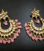 Madiha Pink Kundan Chandbali