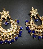 Madiha Blue Kundan Chandbali