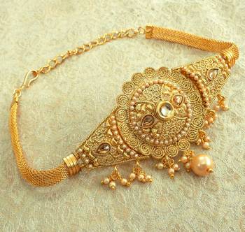 Gold kundan bajuband 1