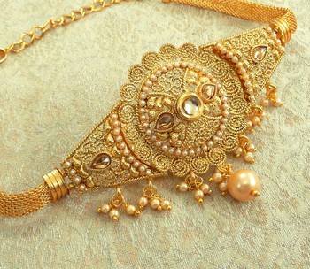 Gold kundan bajuband 2
