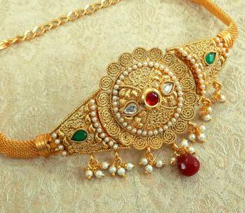 Multicolor kundan bajuband 2