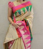 Multicolor printed synthetic saree with blouse