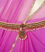 Antique Golden Stone Studded Traditional Peacock Theme Waist Belt/Vaddanam