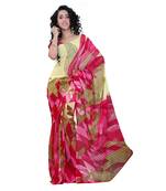 Light multicolor printed faux georgette saree with blouse