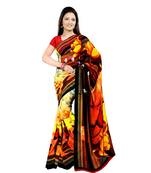 Light multicolor printed georgette saree with blouse