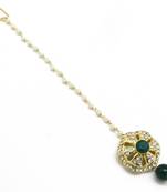 Wheel Shape Maang Tikka Decorated With Crystal