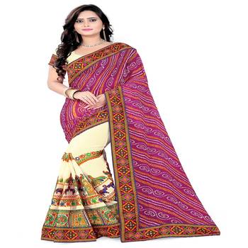 Pink Embroidered Georgette Saree With Blouse 1