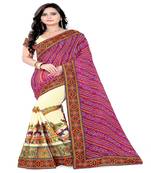 Pink Embroidered Georgette Saree With Blouse