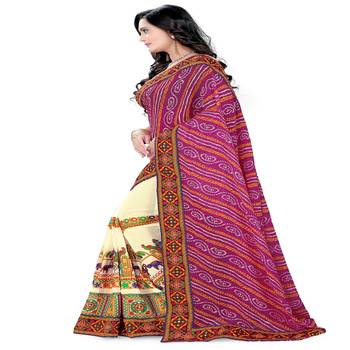 Pink Embroidered Georgette Saree With Blouse 2