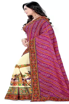 Pink Embroidered Georgette Saree With Blouse