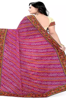 Pink Embroidered Georgette Saree With Blouse