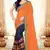 Orange Embroidered Georgette Saree With Blouse