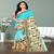 Light Blue Embroidered Chiffon Saree With Blouse