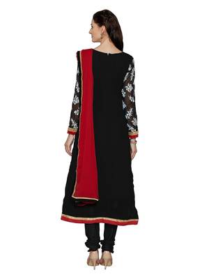Black embroidered georgette salwar with dupatta 2