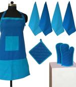 Cotton Sky Diver and Bachelor Button Bi-color Apron Set (8 pcs)
