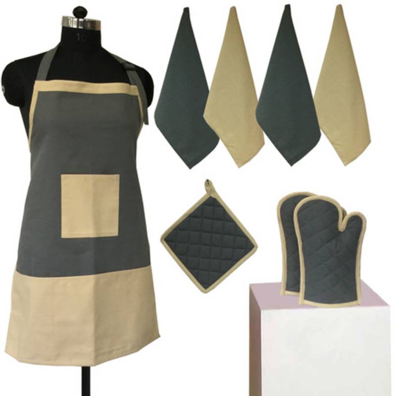 Cotton Sand and Sedona Sage Bi-color Apron Set (8 pcs)