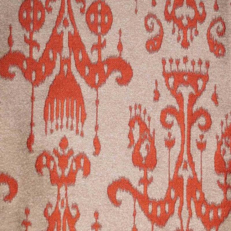 Polyester Rust Jacquard Curtains with Lining with 8 Eyelets for Door