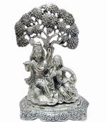 Silver Metal Radha Krishna With Tree God Idol