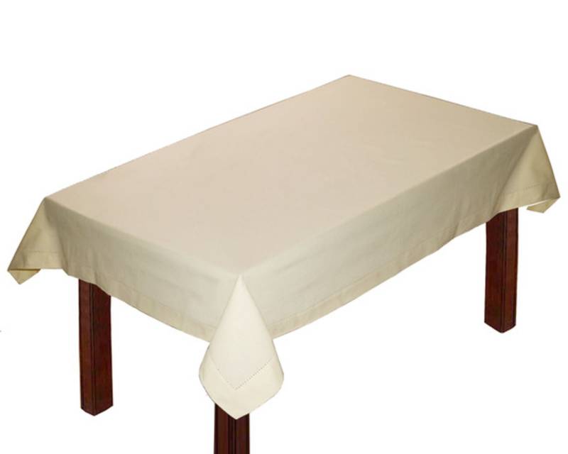 Lushomes Cotton Cream Plain Dining Table Cover Cloth Size 36 x 60 Inches, Center Table Cloth