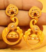 Gold Plated Polki Studded Matt Finish Jhumka'S