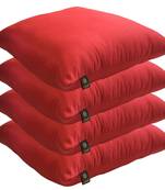 Bright and Fluffy Red Cushions (Size: 16"x16", 4 pcs.)