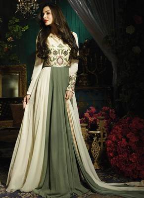 Ivory embroidered georgette salwar 1