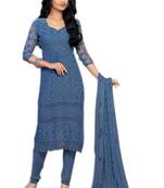  Blue Exclusive Heavy Chiffon Karachi Work Dress Material
