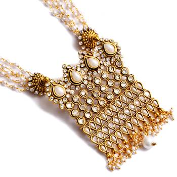 Gold pearl necklace-sets 3