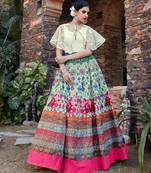 Yellow embroidered georgette salwar