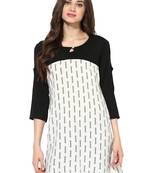 Off white printed Rayon stitched kurti