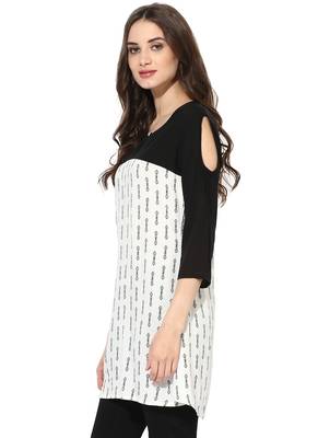Off white printed Rayon stitched kurti 3