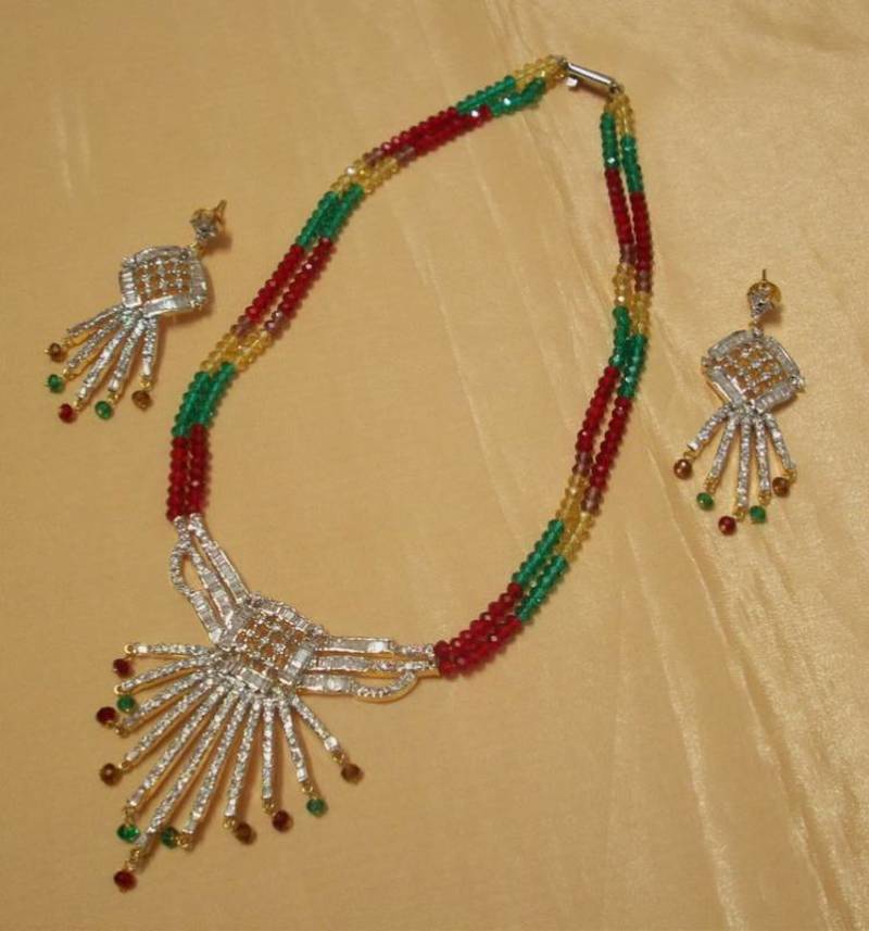 Crystal Zircon Designer Necklace 02