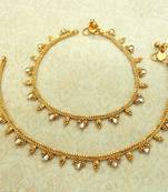 White kundan kundan anklets