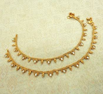 White kundan kundan anklets 2